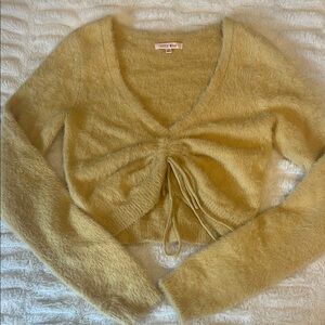 Urban Outfitters Yellow Fuzzy Crop Top